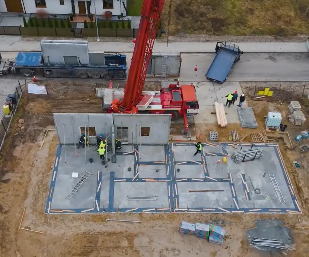 montaż ścian prefabrykowanych